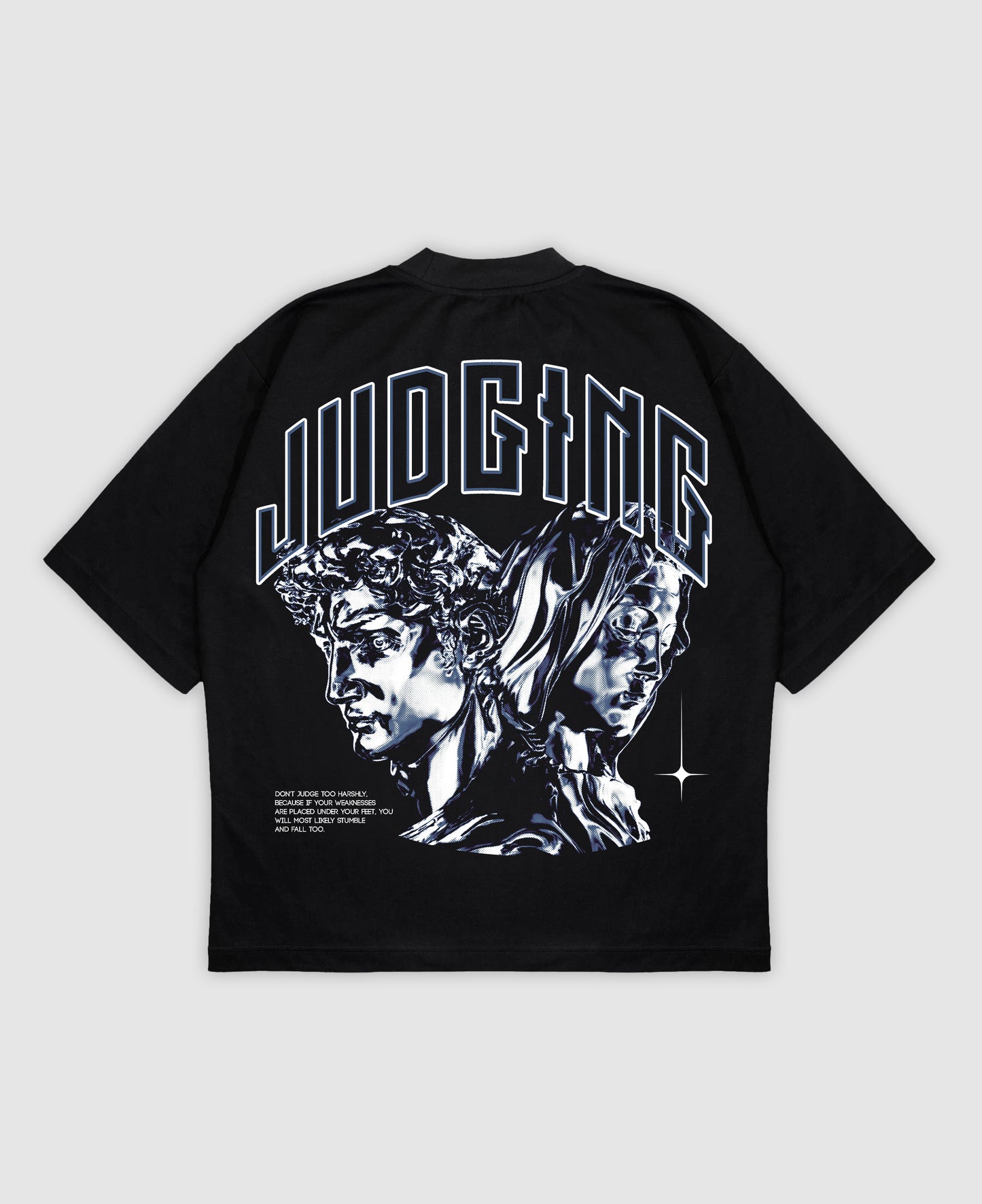 JUDGING Oversized Mock Neck Tee