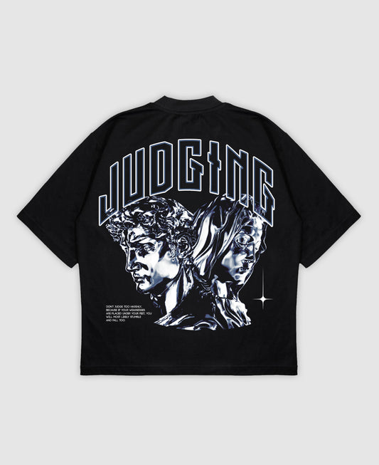 JUDGING Oversized Mock Neck Tee
