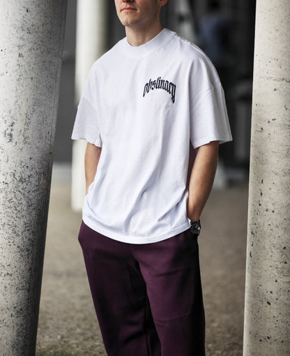 OBSTINACY BLUE Oversized Mock Neck Tee