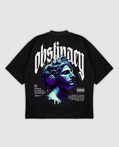 OBSTINACY BLUE Oversized Mock Neck Tee